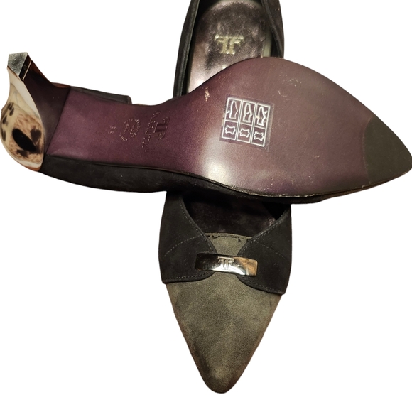 New No Box FarrutX Metal Heel Pumps Black and Grey Suede size 36 - Picture 8 of 10